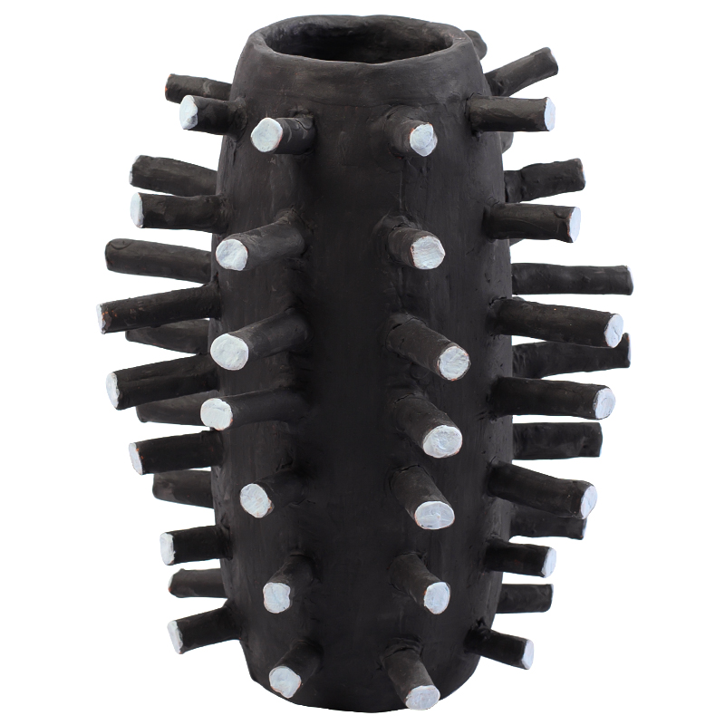 Ваза Shany Round Spikes Vase Черный Светло-голубой Ваза Shany Round Spikes Vase Черный Светло-голубой во Владивостоке | Loft Concept