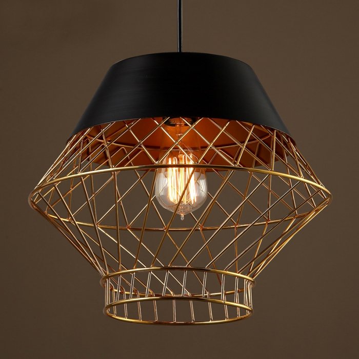 Подвесной светильник Golden Supro Cage Золотой во Владивостоке | Loft Concept 