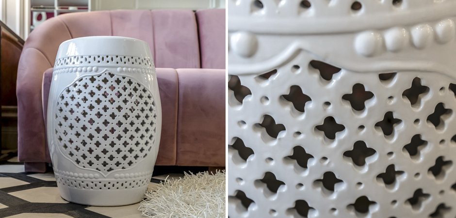 Керамический табурет Quatrefoil Garden Stool - White Керамический табурет Quatrefoil Garden Stool - White - Loft-Concept во Владивостоке