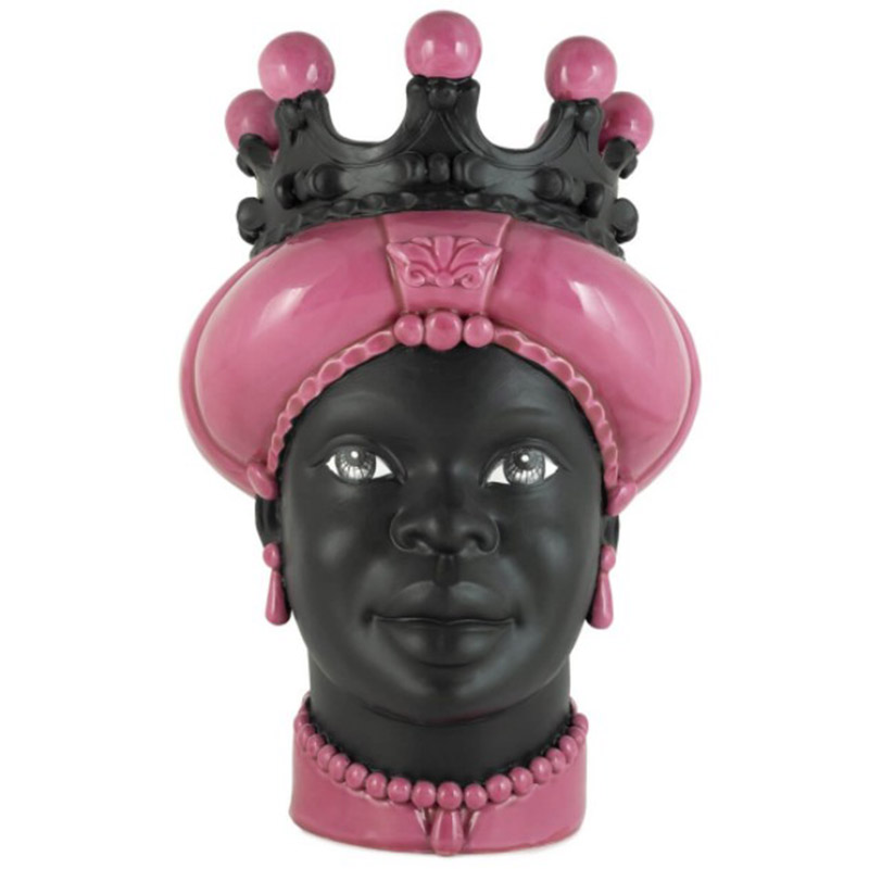 Ваза VASE MORO LADY CROWN DARK pink Черный Розовый Ваза VASE MORO LADY CROWN DARK pink Черный Розовый во Владивостоке | Loft Concept