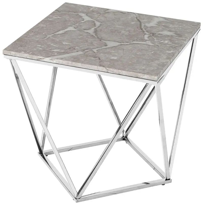 Приставной стол Kovaldzhi Collection Frame Geometry Silver Бежево-серый Белый Мрамор Bianco Серебряный Приставной стол Kovaldzhi Collection Frame Geometry Silver Бежево-серый Белый Мрамор Bianco Серебряный во Владивостоке | Loft Concept