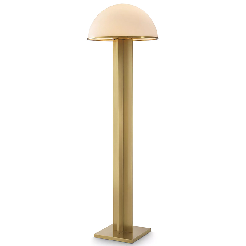 Торшер Eichholtz Floor Lamp Berkley Белое матовое стекло Латунь Торшер Eichholtz Floor Lamp Berkley Белое матовое стекло Латунь во Владивостоке | Loft Concept