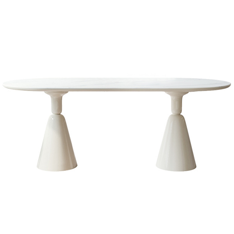 Обеденный стол Pion Dining Table Белый Белый Мрамор Bianco Обеденный стол Pion Dining Table Белый Белый Мрамор Bianco во Владивостоке | Loft Concept