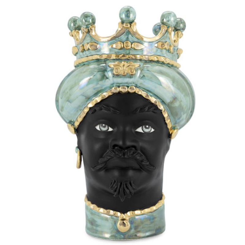 Ваза VASE MORO MAN MED. MOP green Черный Прозрачный зеленый Золотой Ваза VASE MORO MAN MED. MOP green Черный Прозрачный зеленый Золотой во Владивостоке | Loft Concept
