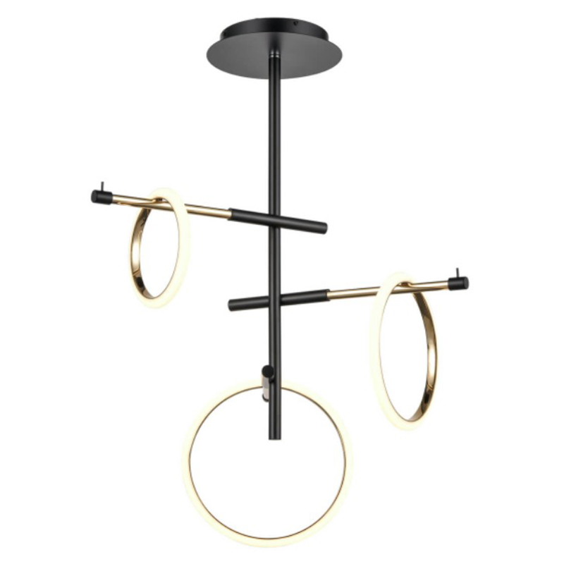 Люстра Jessenia Rings Chandelier 3 Черный Золотой Люстра Jessenia Rings Chandelier 3 Черный Золотой во Владивостоке | Loft Concept