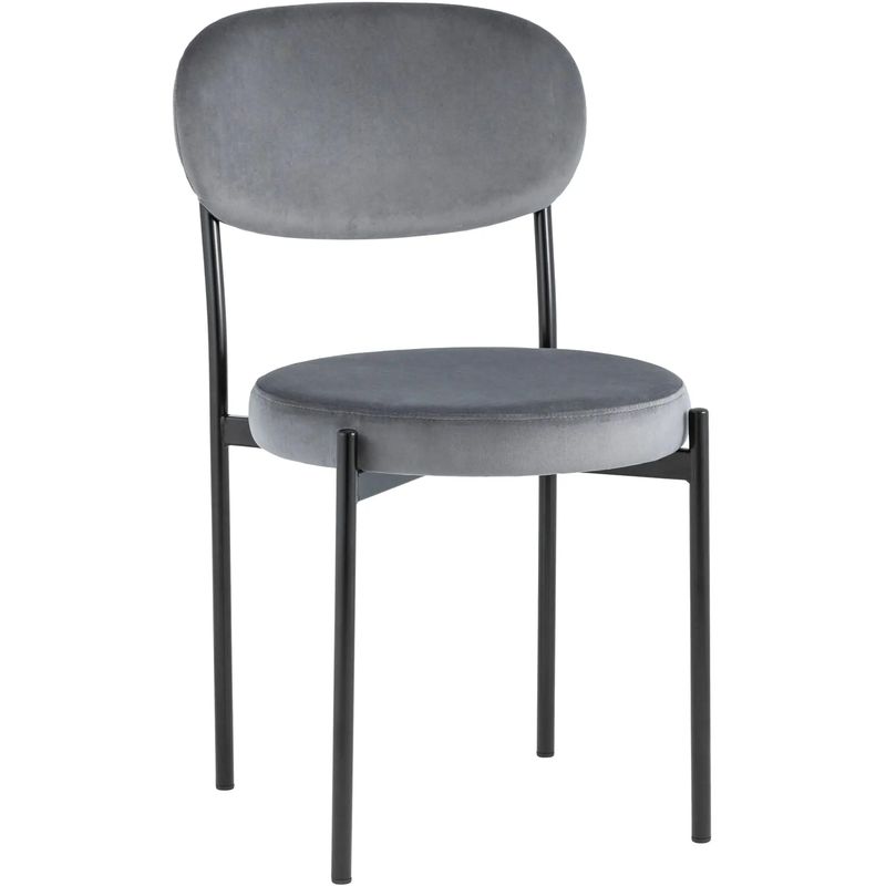 Стул Alfie Chair Серый Велюр Светло-серый Черный Стул Alfie Chair Серый Велюр Светло-серый Черный во Владивостоке | Loft Concept