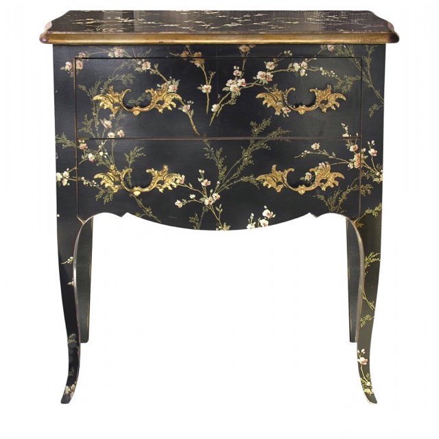 Комод L.XV CHEST OF DRAWERS Black fleurettes Бронза Черный Комод L.XV CHEST OF DRAWERS Black fleurettes Бронза Черный во Владивостоке | Loft Concept