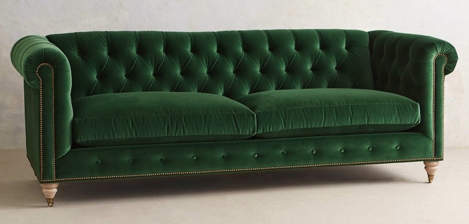 Трехместный диван Velvet Lyre Chesterfield Sofa Трехместный диван Velvet Lyre Chesterfield Sofa - Loft-Concept во Владивостоке