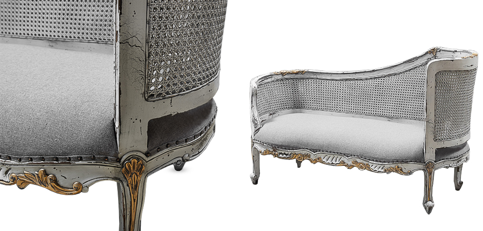Кушетка Maria Antoinette Side Sofa Gray Кушетка Maria Antoinette Side Sofa Gray - Loft-Concept во Владивостоке