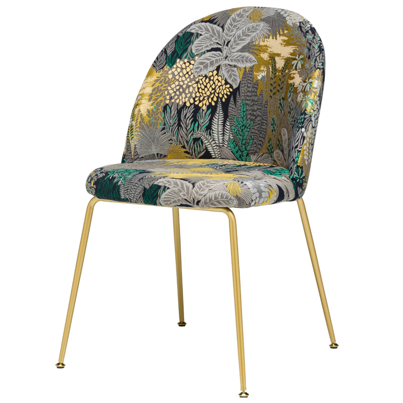 Jungle chair Стул обивка Джунгли жакард Изумрудный Бежевый Золотой Jungle chair Стул обивка Джунгли жакард Изумрудный Бежевый Золотой во Владивостоке | Loft Concept