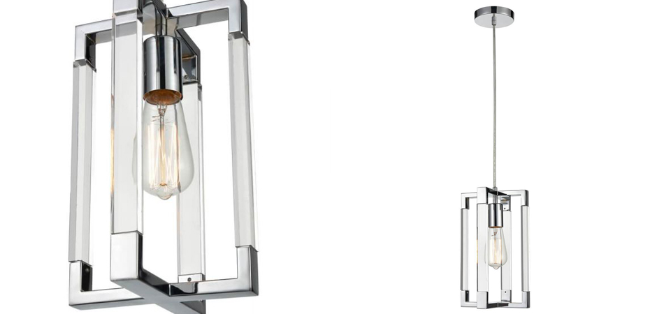 Подвесной светильник Transparent Strips Chromium Frame One Подвесной светильник Transparent Strips Chromium Frame One - Loft-Concept во Владивостоке