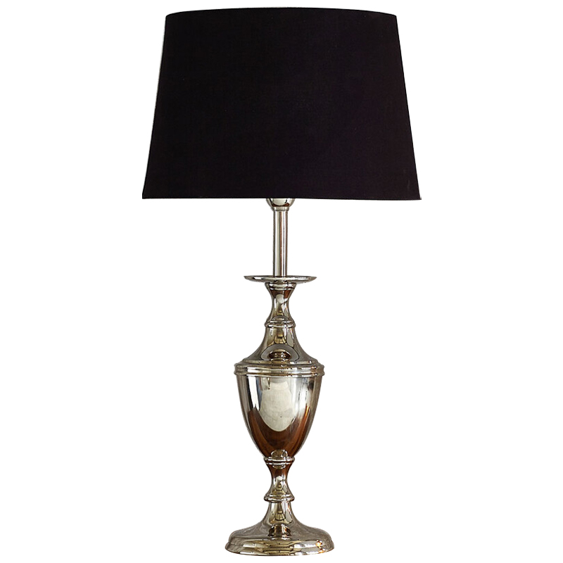 Настольная лампа с абажуром Blake Lampshade Table Lamp Хром Черный во Владивостоке | Loft Concept 