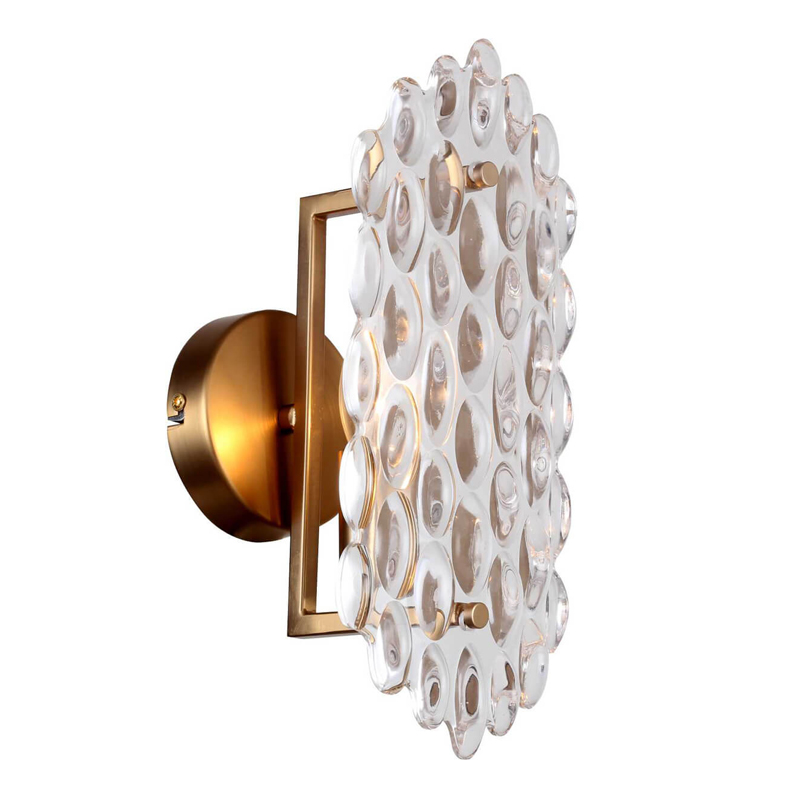 Бра Textured Glass Chandelier sconce oval Глянцевое золото Прозрачное Стекло Бра Textured Glass Chandelier sconce oval Глянцевое золото Прозрачное Стекло во Владивостоке | Loft Concept