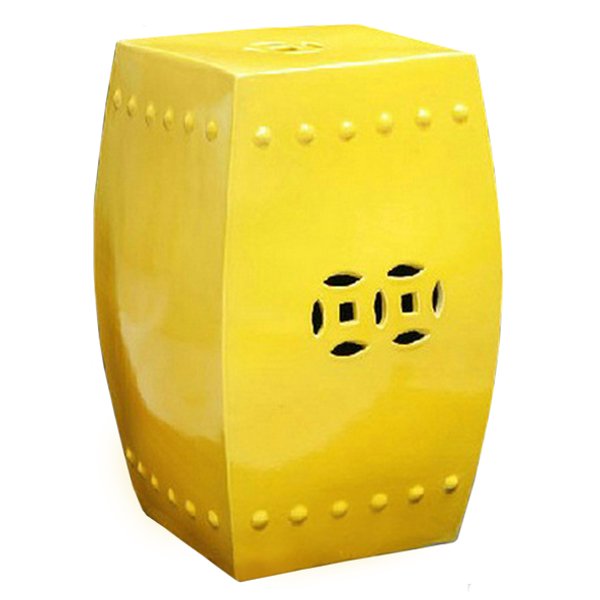 Желтый китайский табурет Octagon Prosperity Garden Stool  Желтый во Владивостоке | Loft Concept 