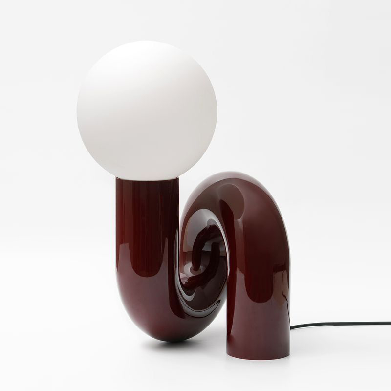 Настольная лампа Maroon Spiral Бургундский красный Белый Настольная лампа Maroon Spiral Бургундский красный Белый во Владивостоке | Loft Concept