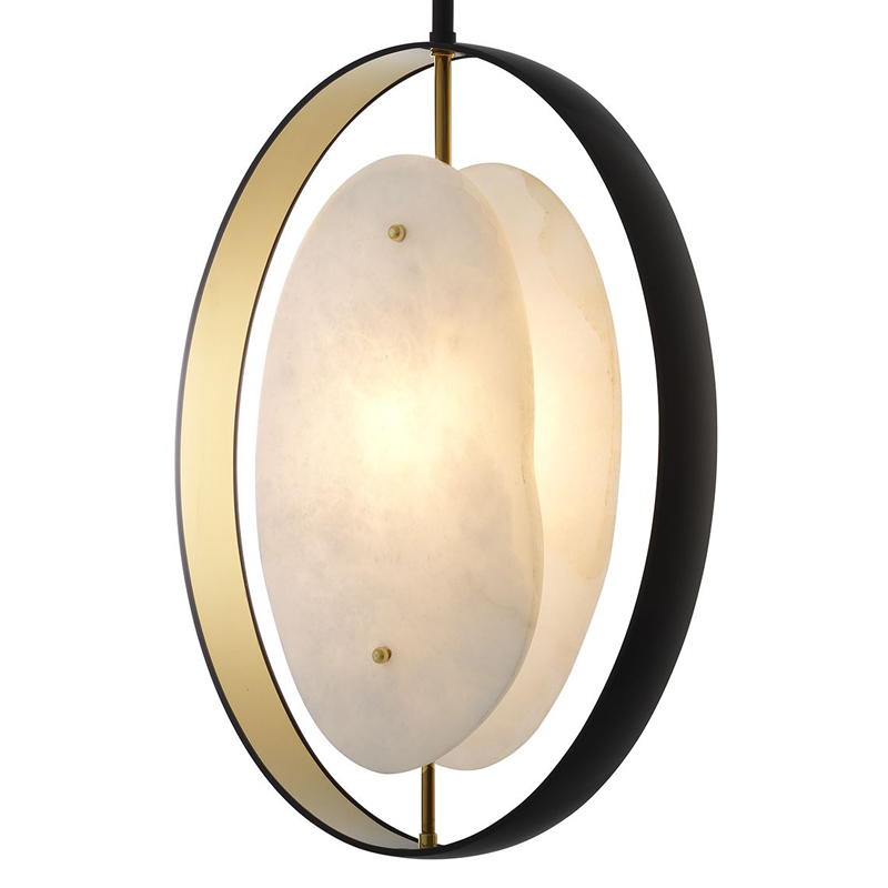 Подвесной светильник Eichholtz Chandelier Trissoni Черный Золотой Белый Подвесной светильник Eichholtz Chandelier Trissoni Черный Золотой Белый во Владивостоке | Loft Concept