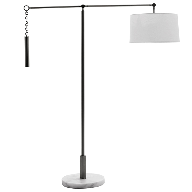 Торшер Arteriors NEWARK FLOOR LAMP Black Черный Белый Торшер Arteriors NEWARK FLOOR LAMP Black Черный Белый во Владивостоке | Loft Concept