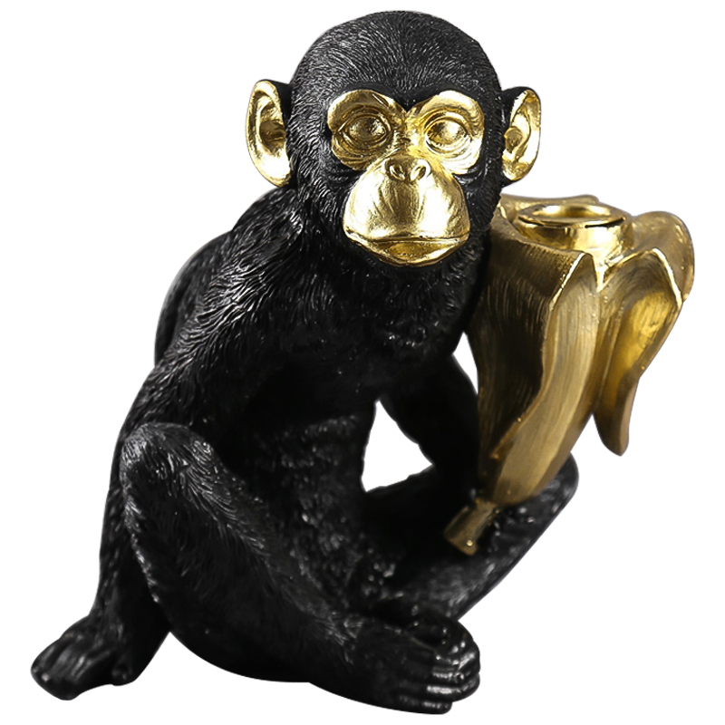 Подсвечник Black Monkey Черный Золотой во Владивостоке | Loft Concept 