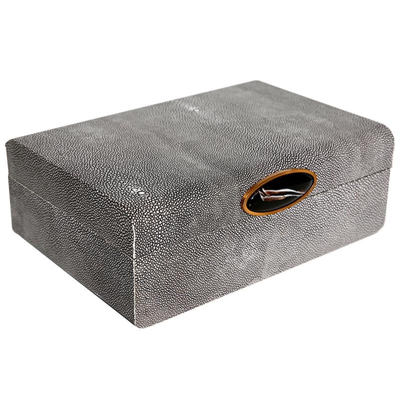 Шкатулка Stingray Box Серый Коричневый Латунь Шкатулка Stingray Box Серый Коричневый Латунь во Владивостоке | Loft Concept