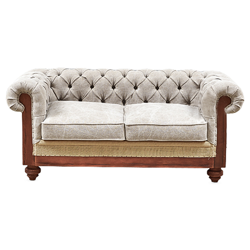 Диван Deconstructed Chesterfield Sofa double Ivory Коричневый Бежево-серый во Владивостоке | Loft Concept 