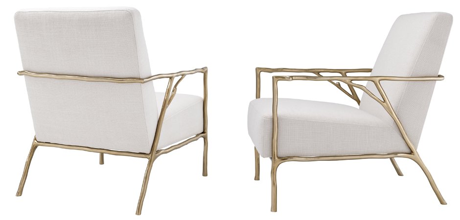 Элегантное Кресло с латунными подлокотниками Chair Antico Branches - фото №1