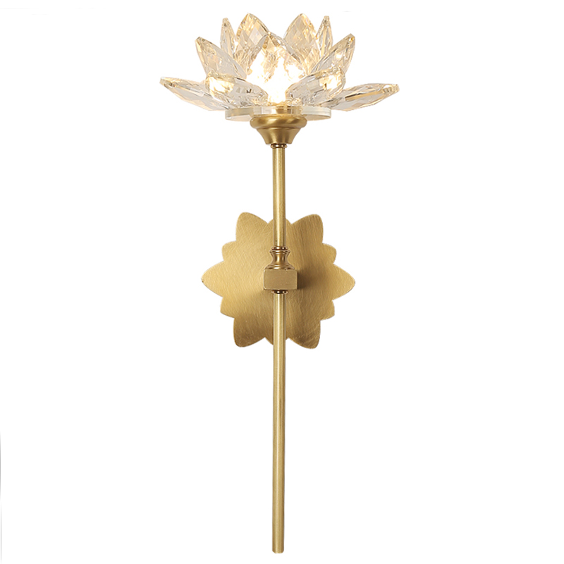 Настенный светильник Хрустальный Цветок Лотоса Lotus flower Wall Clear Glass C Латунь Прозрачное Стекло Настенный светильник Хрустальный Цветок Лотоса Lotus flower Wall Clear Glass C Латунь Прозрачное Стекло во Владивостоке | Loft Concept