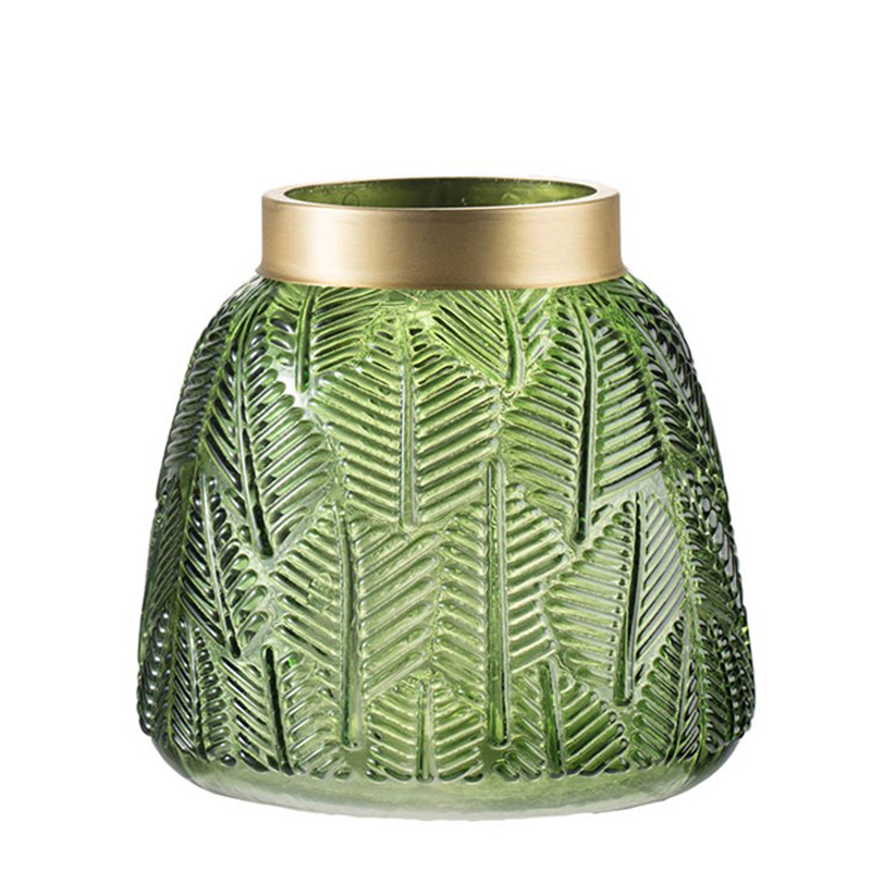 Ваза Green Vase Golden Throat Золотой Прозрачный зеленый Ваза Green Vase Golden Throat Золотой Прозрачный зеленый во Владивостоке | Loft Concept