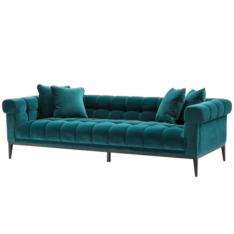 Диван Eichholtz Sofa Aurelio sea green Бирюзовый Черный Диван Eichholtz Sofa Aurelio sea green Бирюзовый Черный во Владивостоке | Loft Concept