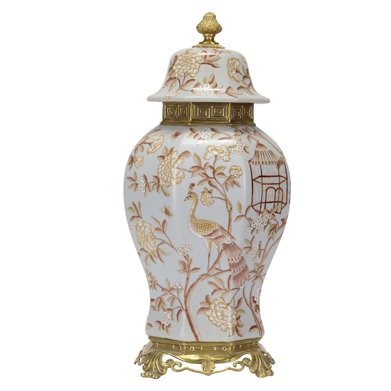 Ваза Golden Peacock Vase Золотой Белый Ваза Golden Peacock Vase Золотой Белый во Владивостоке | Loft Concept