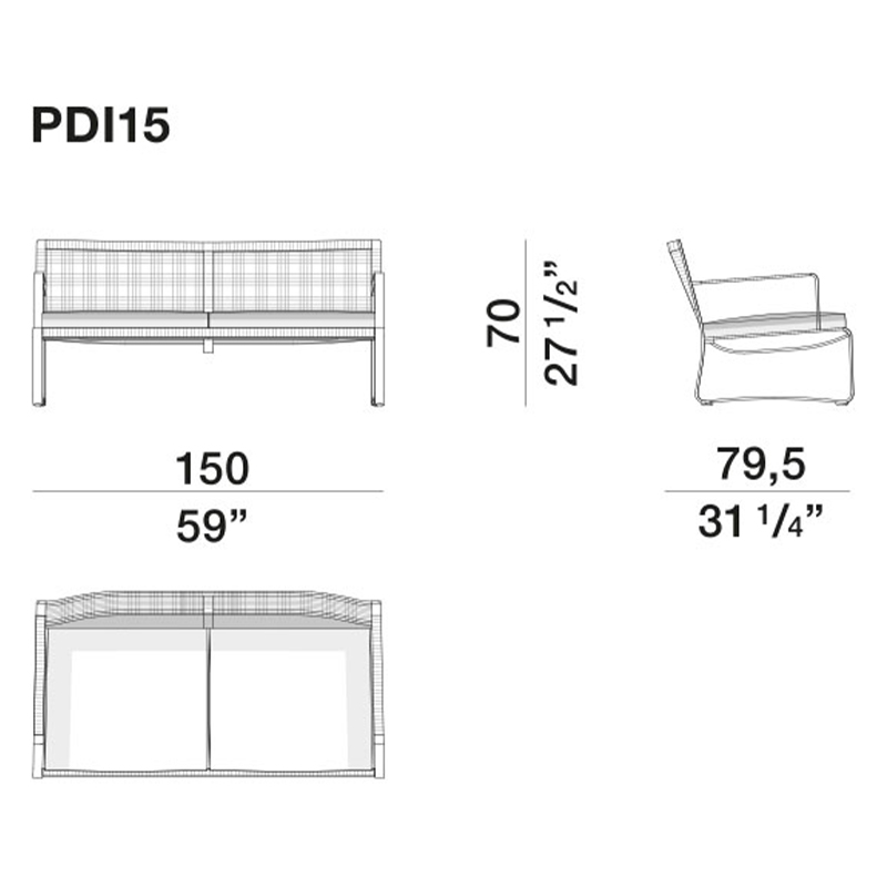 Двухместный уличный диван PHOENIX Sofa Двухместный уличный диван PHOENIX Sofa во Владивостоке