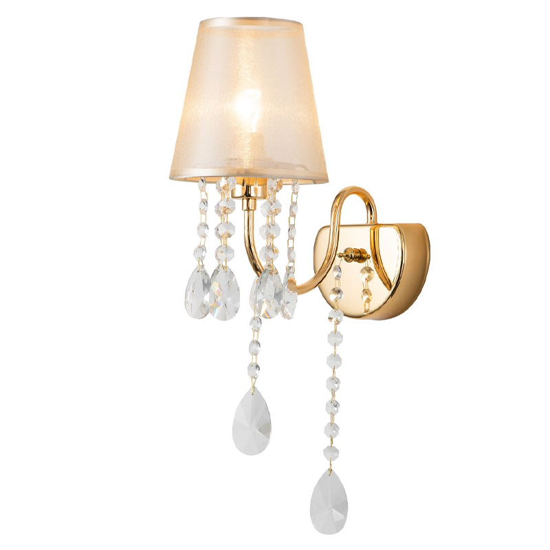 Бра золотого цвета с хрустальным декором Dainty Light Золотой Янтарный Бра золотого цвета с хрустальным декором Dainty Light Золотой Янтарный во Владивостоке | Loft Concept