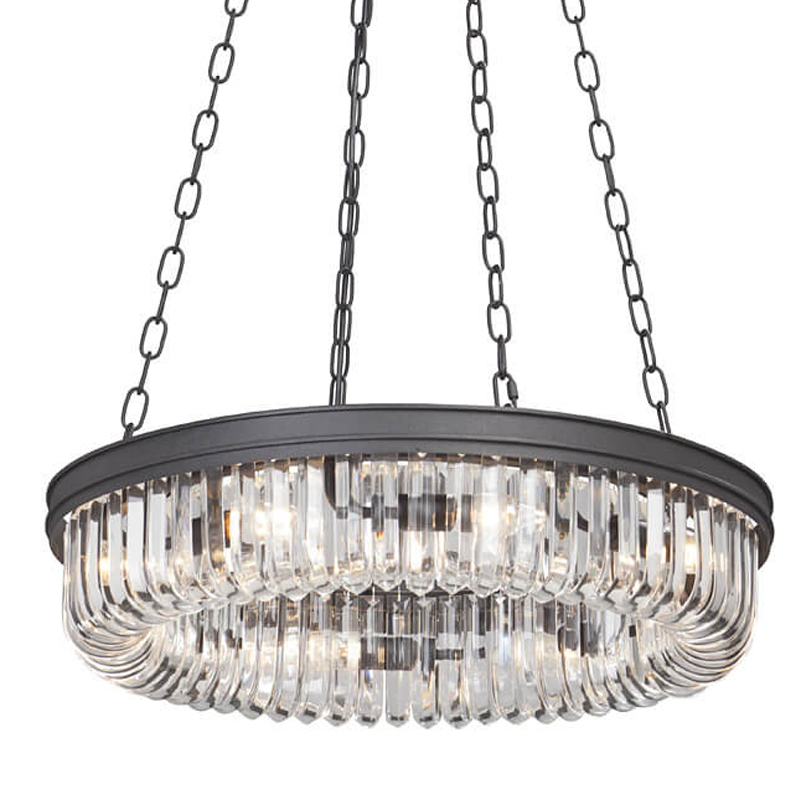 Люстра Retro Frozen Clear Glass Chandelier D 62 Черный Люстра Retro Frozen Clear Glass Chandelier D 62 Черный во Владивостоке | Loft Concept