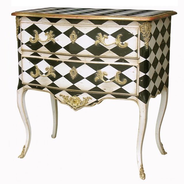Комод L.XV CHEST OF DRAWERS Diamonds Бронза Черно-белый Комод L.XV CHEST OF DRAWERS Diamonds Бронза Черно-белый во Владивостоке | Loft Concept