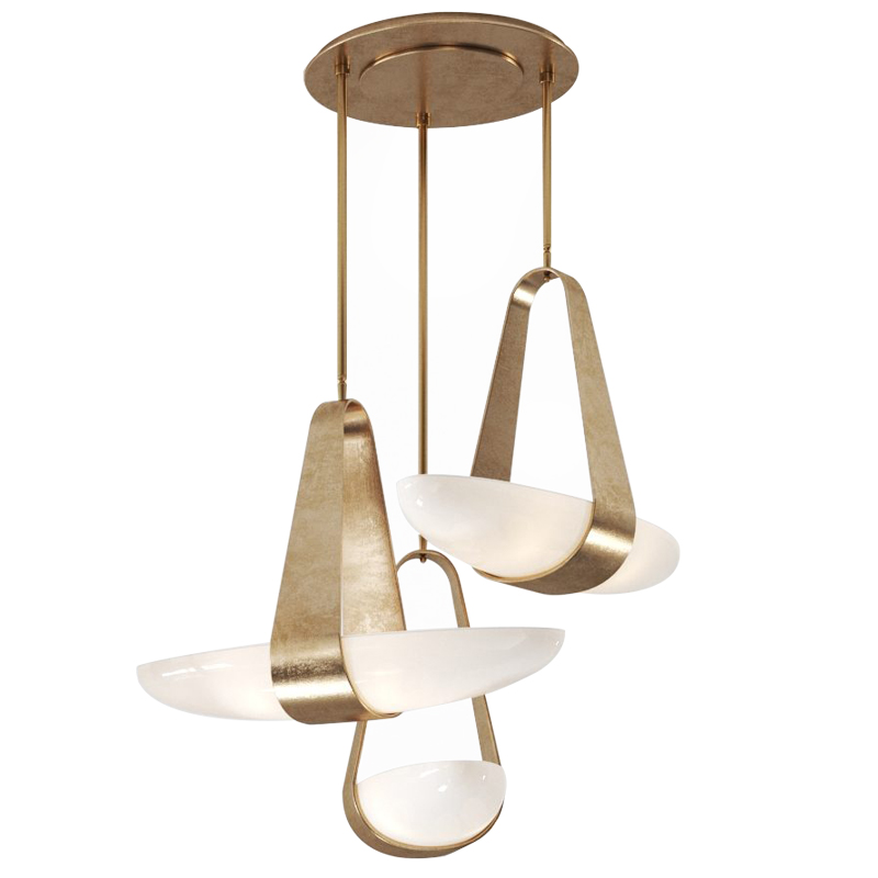 Дизайнерский Cветильник Hilliard Sophia Chandelier 3 плафона Белый Античная Бронза Дизайнерский Cветильник Hilliard Sophia Chandelier 3 плафона Белый Античная Бронза во Владивостоке | Loft Concept
