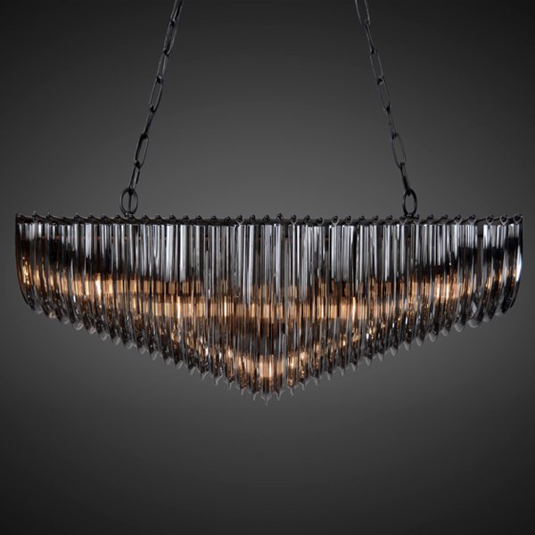 Люстра Retro Frozen Glass Chandelier 100 Черный Люстра Retro Frozen Glass Chandelier 100 Черный во Владивостоке | Loft Concept