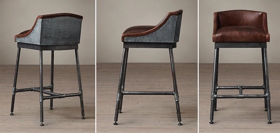 Барный стул Iron Scaffold Bar stool brown Барный стул Iron Scaffold Bar stool brown - Loft-Concept во Владивостоке