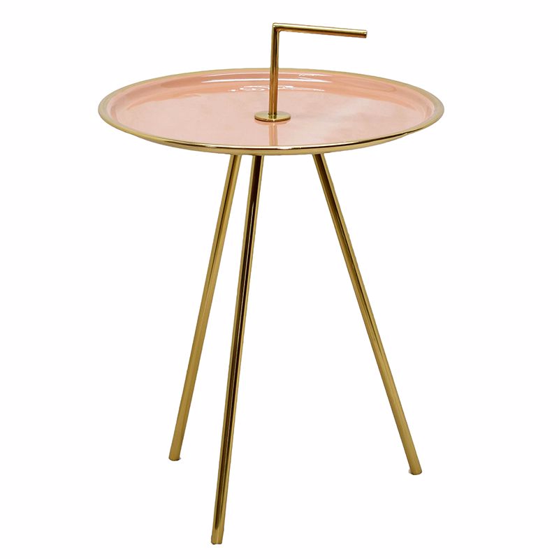 Приставной стол Salute Table Pink Розовый пастельный Глянцевое золото Приставной стол Salute Table Pink Розовый пастельный Глянцевое золото во Владивостоке | Loft Concept