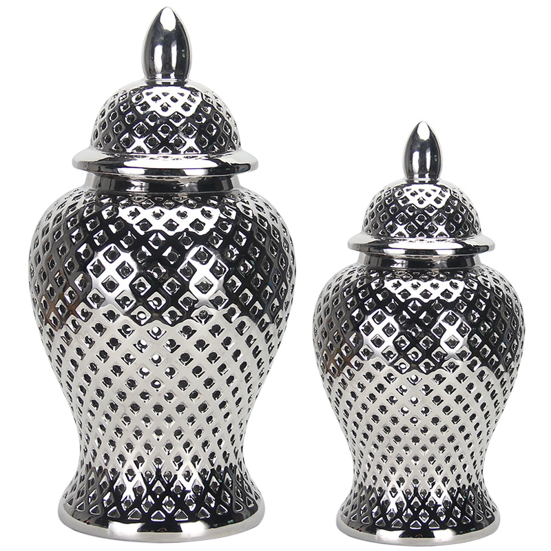 Ваза с крышкой Ceramic Silver Vase Серебряный Ваза с крышкой Ceramic Silver Vase Серебряный во Владивостоке | Loft Concept