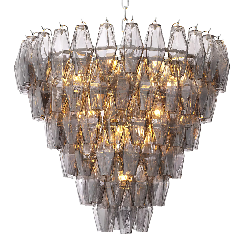 Люстра Eichholtz Chandelier Benini S Никель Стекло Смок Люстра Eichholtz Chandelier Benini S Никель Стекло Смок во Владивостоке | Loft Concept