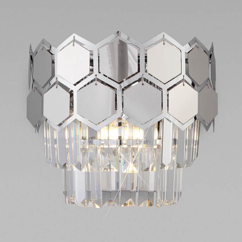 Бра Hanging Hexagon Moira Sconce chrome Прозрачный (Transparent) Хром во Владивостоке | Loft Concept 