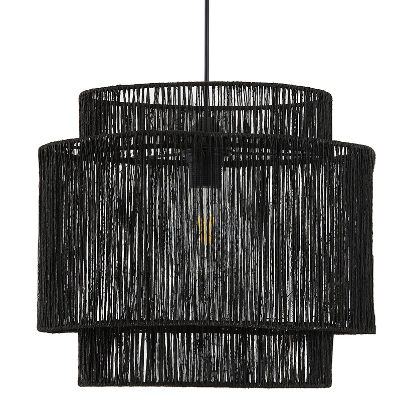 Подвесной светильник Signe Wicker Hemp Black Dual Черный Подвесной светильник Signe Wicker Hemp Black Dual Черный во Владивостоке | Loft Concept