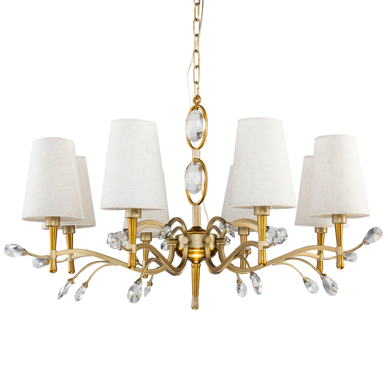 Люстра Desiree Chandelier 84 Латунь матовое золото Белый Прозрачный Люстра Desiree Chandelier 84 Латунь матовое золото Белый Прозрачный во Владивостоке | Loft Concept