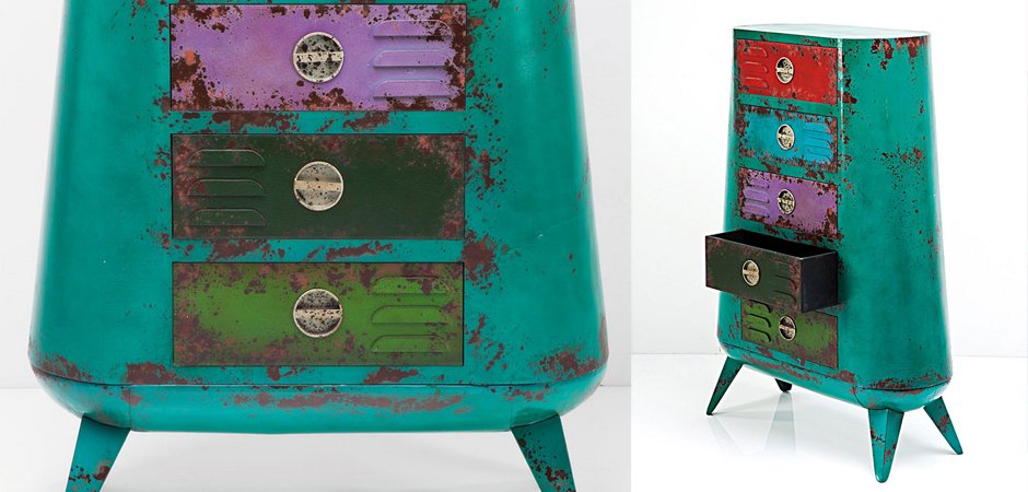 Комод металлический с цветными ящиками Retro Futurismo chest V Комод металлический с цветными ящиками Retro Futurismo chest V - Loft-Concept во Владивостоке