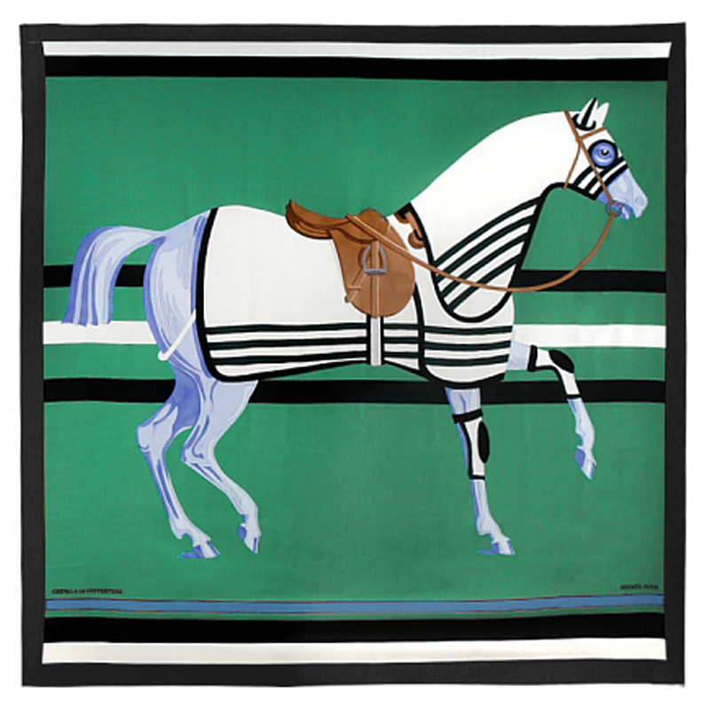 Плед Hermes Horse Green Plaid Зеленый Голубой Черный Коричневый Плед Hermes Horse Green Plaid Зеленый Голубой Черный Коричневый во Владивостоке | Loft Concept
