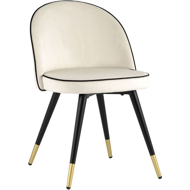 Стул Cooper Chair LUX Молочный Велюр с Черным кантом Молочный Черный Стул Cooper Chair LUX Молочный Велюр с Черным кантом Молочный Черный во Владивостоке | Loft Concept