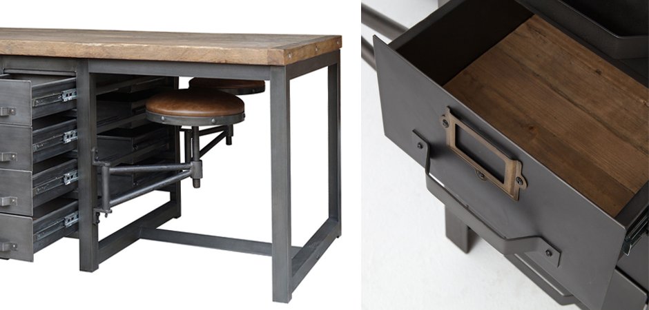 Большой рабочий стол Rupert Work Table Rustic Большой рабочий стол Rupert Work Table Rustic - Loft-Concept во Владивостоке