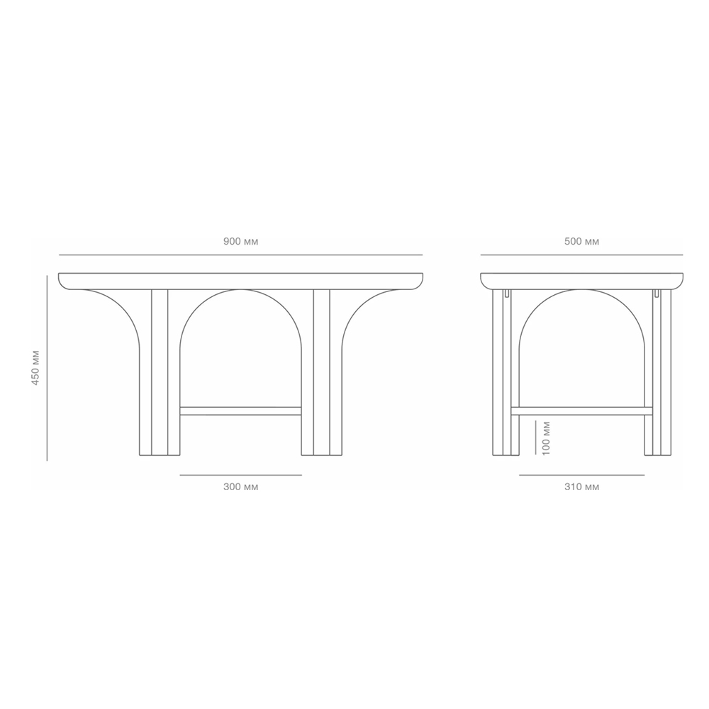 Стол кофейный деревянный с арочным основанием Arch Passage Стол кофейный деревянный с арочным основанием Arch Passage во Владивостоке