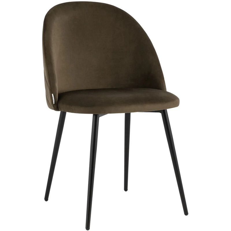 Стул Коричневый Велюр Miruna Leaf Chair Коричневый Черный во Владивостоке | Loft Concept 