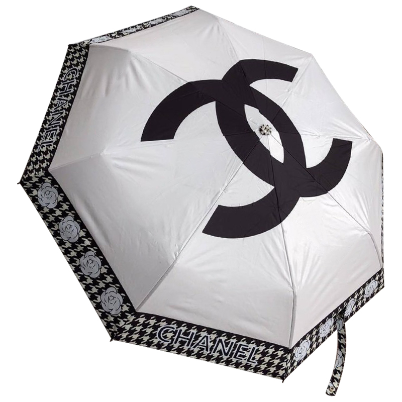 Зонт раскладной CHANEL дизайн 016 Белый цвет Белый Черный Зонт раскладной CHANEL дизайн 016 Белый цвет Белый Черный во Владивостоке | Loft Concept