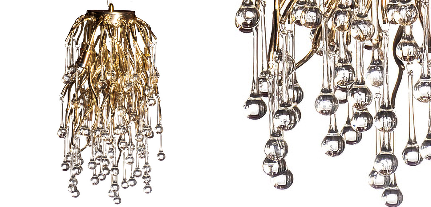 Подвесной светильник Droplet Gold Hanging Lamp - фото